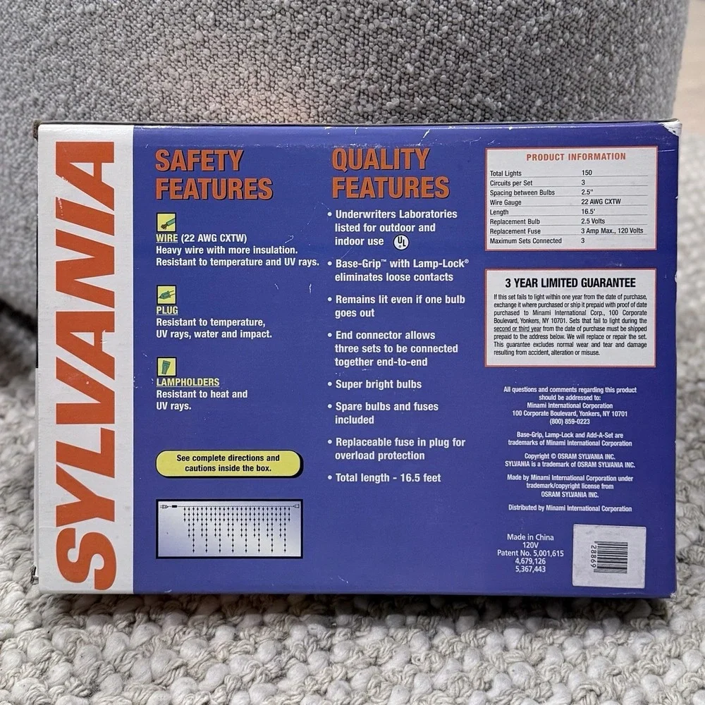 Sylvania 150 Cascading Icicle Lights Add A Set White Clear Multi Speed Control